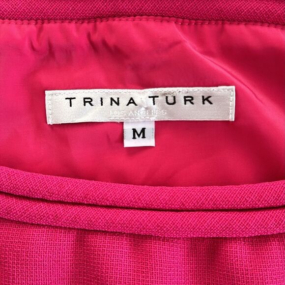 Trina Turk Women’s Wonderous Suiting Top Hot Pink Short Sleeve Size M - Picture 6 of 11
